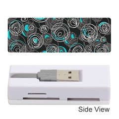 Gray And Blue Abstract Art Memory Card Reader (stick)  by Valentinaart