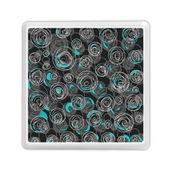 Gray And Blue Abstract Art Memory Card Reader (square) 