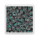 Gray and blue abstract art Memory Card Reader (Square)  Front