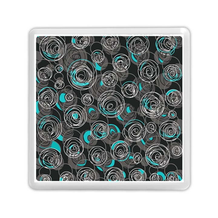 Gray and blue abstract art Memory Card Reader (Square) 