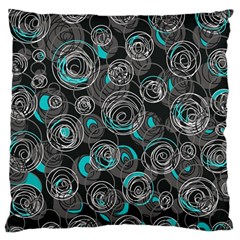 Gray And Blue Abstract Art Large Cushion Case (one Side)