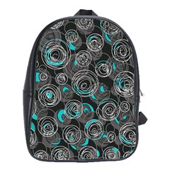 Gray And Blue Abstract Art School Bags (xl)  by Valentinaart