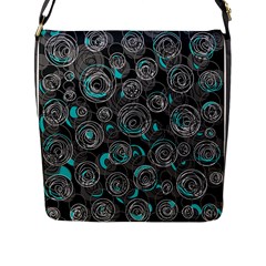 Gray And Blue Abstract Art Flap Messenger Bag (l) 