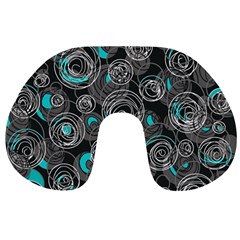 Gray And Blue Abstract Art Travel Neck Pillows