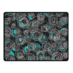 Gray And Blue Abstract Art Double Sided Fleece Blanket (small) 