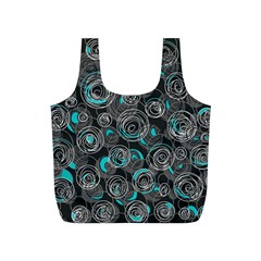 Gray And Blue Abstract Art Full Print Recycle Bags (s)  by Valentinaart