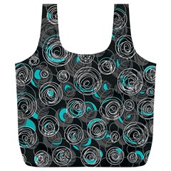 Gray And Blue Abstract Art Full Print Recycle Bags (l)  by Valentinaart