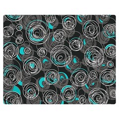 Gray And Blue Abstract Art Double Sided Flano Blanket (medium) 