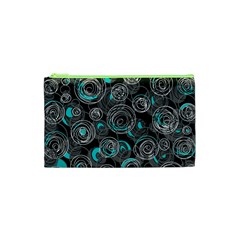 Gray And Blue Abstract Art Cosmetic Bag (xs)