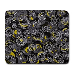 Gray And Yellow Abstract Art Large Mousepads by Valentinaart