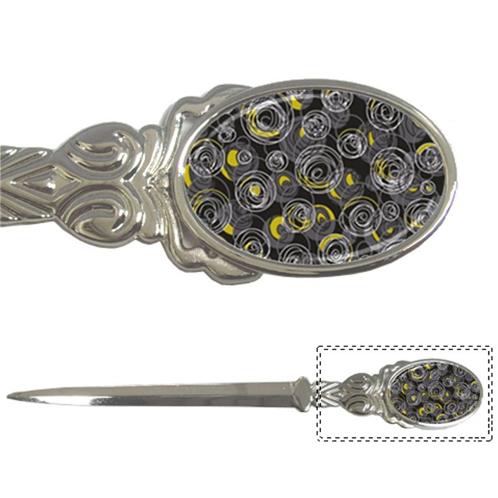 Gray and yellow abstract art Letter Openers