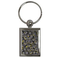 Gray And Yellow Abstract Art Key Chains (rectangle)  by Valentinaart