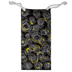 Gray And Yellow Abstract Art Jewelry Bags