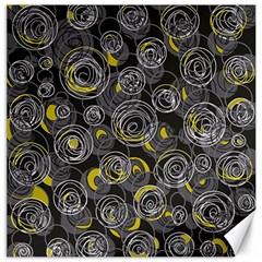 Gray And Yellow Abstract Art Canvas 20  X 20  