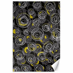 Gray And Yellow Abstract Art Canvas 24  X 36 