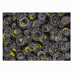 Gray And Yellow Abstract Art Large Glasses Cloth