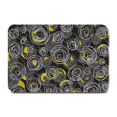 Gray And Yellow Abstract Art Plate Mats