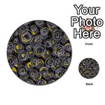 Gray and yellow abstract art Multi-purpose Cards (Round)  Back 4