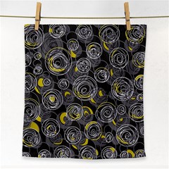 Gray And Yellow Abstract Art Face Towel