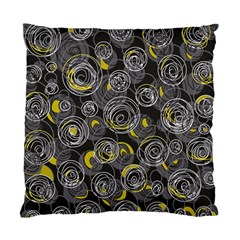 Gray And Yellow Abstract Art Standard Cushion Case (two Sides) by Valentinaart