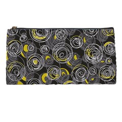 Gray And Yellow Abstract Art Pencil Cases