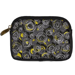 Gray And Yellow Abstract Art Digital Camera Cases