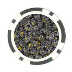 Gray And Yellow Abstract Art Poker Chip Card Guards (10 Pack)  by Valentinaart