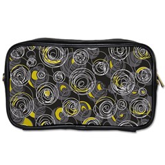 Gray And Yellow Abstract Art Toiletries Bags 2-side