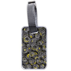 Gray And Yellow Abstract Art Luggage Tags (two Sides)