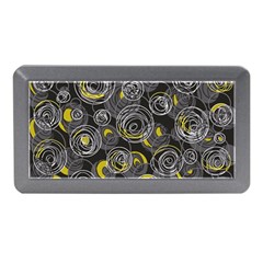 Gray And Yellow Abstract Art Memory Card Reader (mini) by Valentinaart