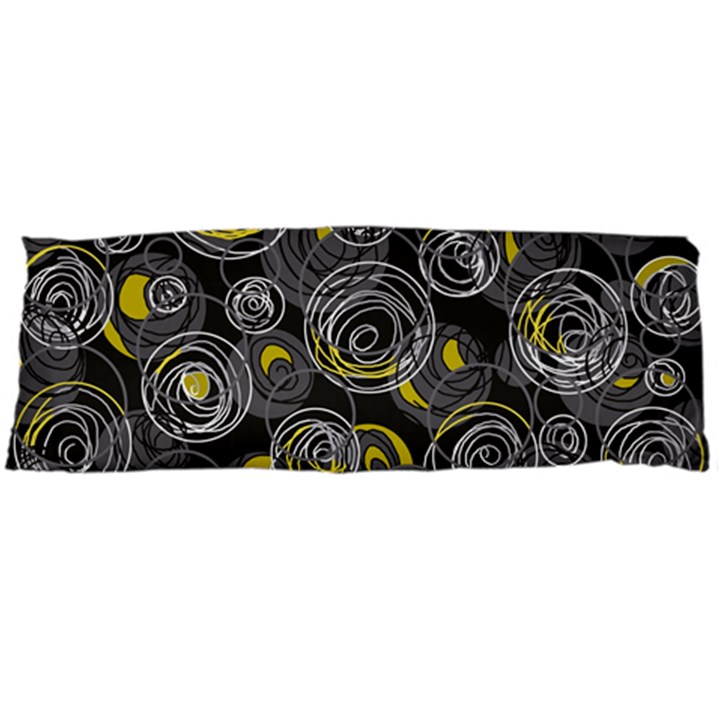 Gray and yellow abstract art Body Pillow Case Dakimakura (Two Sides)