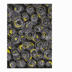 Gray And Yellow Abstract Art Small Garden Flag (two Sides)