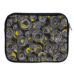 Gray And Yellow Abstract Art Apple Ipad 2/3/4 Zipper Cases