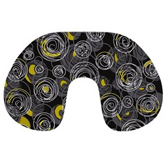 Gray And Yellow Abstract Art Travel Neck Pillows