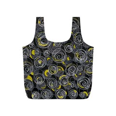 Gray And Yellow Abstract Art Full Print Recycle Bags (s) 