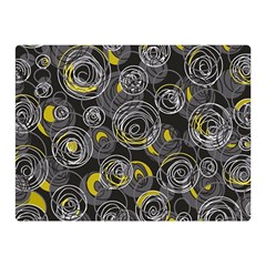 Gray And Yellow Abstract Art Double Sided Flano Blanket (mini)  by Valentinaart