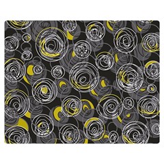 Gray And Yellow Abstract Art Double Sided Flano Blanket (medium) 