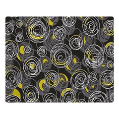 Gray And Yellow Abstract Art Double Sided Flano Blanket (large) 