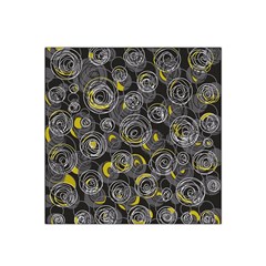 Gray And Yellow Abstract Art Satin Bandana Scarf