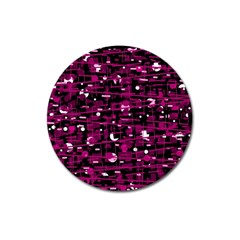 Magenta Abstract Art Magnet 3  (round) by Valentinaart