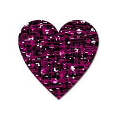 Magenta Abstract Art Heart Magnet