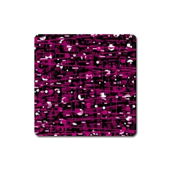 Magenta Abstract Art Square Magnet