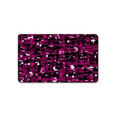 Magenta Abstract Art Magnet (name Card) by Valentinaart