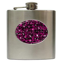 Magenta Abstract Art Hip Flask (6 Oz)