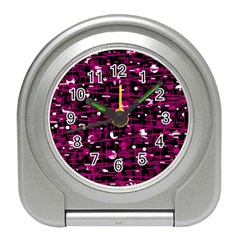 Magenta Abstract Art Travel Alarm Clocks by Valentinaart