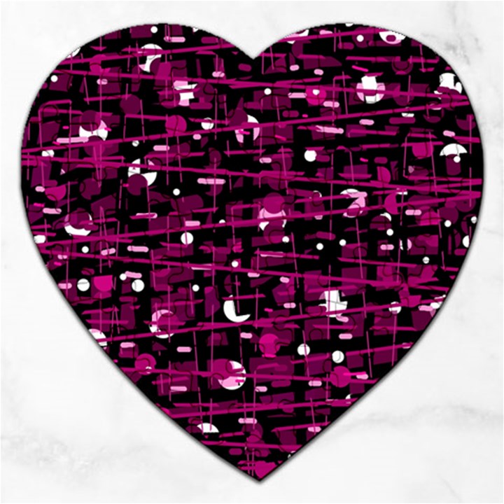 Magenta abstract art Jigsaw Puzzle (Heart)