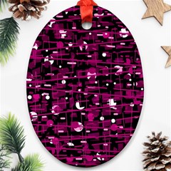 Magenta Abstract Art Oval Ornament (two Sides)