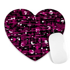 Magenta Abstract Art Heart Mousepads