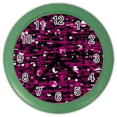 Magenta Abstract Art Color Wall Clocks