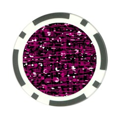 Magenta Abstract Art Poker Chip Card Guards by Valentinaart